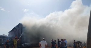 HAYVAN ÇİFTLİĞİNDE KORKUTAN YANGIN